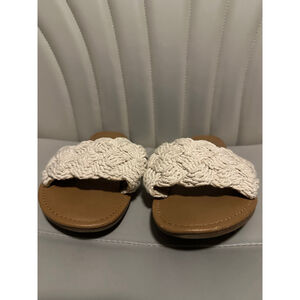 Women's Universal Thread Beige Brown Braided Slide Sandals Size 8
